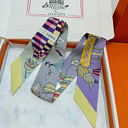Hermes Silk Les Folies Du Ciel Twilly Purple - 5x86cm - 2