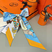 Hermes Silk Les Folies Du Ciel Twilly Yellow - 5x86cm - 3