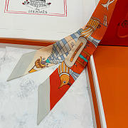 Hermes Silk Les Folies Du Ciel Twilly White- 5x86cm - 3