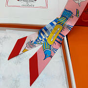 Hermes Silk Les Folies Du Ciel Twilly Red - 5x86cm - 5