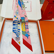 Hermes Silk Les Folies Du Ciel Twilly Red - 5x86cm - 2