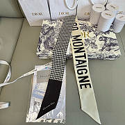Dior Silk 30 Montaigne Mitzah Scarf Black White - 6x105cm - 5