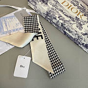 Dior Silk 30 Montaigne Mitzah Scarf Black White - 6x105cm - 3