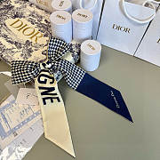 Dior Silk 30 Montaigne Mitzah Scarf Blue White - 6x105cm - 4