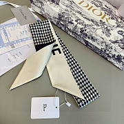 Dior Silk 30 Montaigne Mitzah Scarf Blue White - 6x105cm - 3