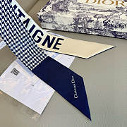 Dior Silk 30 Montaigne Mitzah Scarf Blue White - 6x105cm - 2