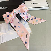 Chanel Silk Heart CC Slim Bandeau Scarf Light Pink - 6x120cm - 3