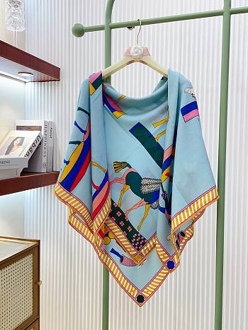 Hermes A Toute Allure Scarf 90 Light Blue