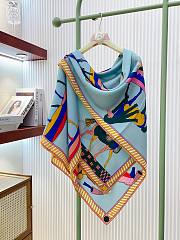 Hermes A Toute Allure Scarf 90 Light Blue - 6