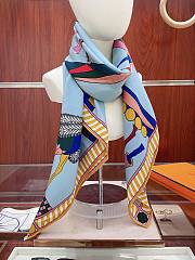 Hermes A Toute Allure Scarf 90 Light Blue - 5