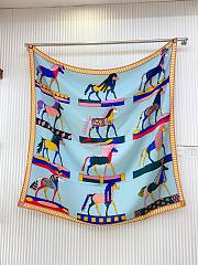 Hermes A Toute Allure Scarf 90 Light Blue - 4