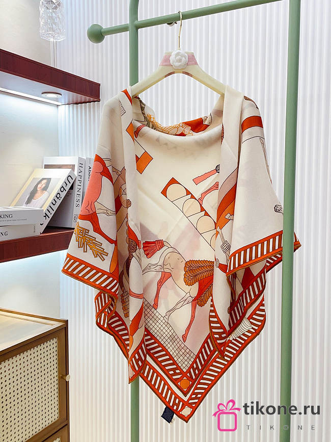 Hermes A Toute Allure Scarf 90 Orange - 1