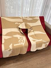 Burberry EKD-motif Hooded Wool Cape Natural - 176x120cm - 5