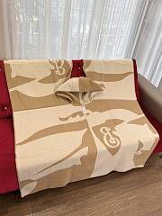 Burberry EKD-motif Hooded Wool Cape Natural - 176x120cm - 6