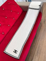 Chanel Cashmere Silk CC Knitted Scarf White - 35x195cm - 6