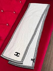 Chanel Cashmere Silk CC Knitted Scarf White - 35x195cm - 5