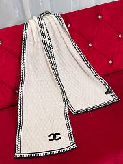 Chanel Cashmere Silk CC Knitted Scarf White - 35x195cm - 2