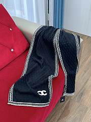 Chanel Cashmere Silk CC Knitted Scarf Black - 35x195cm - 4