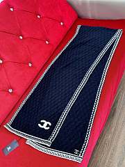 Chanel Cashmere Silk CC Knitted Scarf Black - 35x195cm - 3
