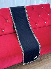 Chanel Cashmere Silk CC Knitted Scarf Black - 35x195cm - 2