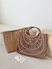 Valentino Garavani AllKnots Woven Leather Shopper in Beige - 38x34x7cm - 4