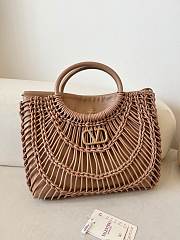 Valentino Garavani AllKnots Woven Leather Shopper in Beige - 38x34x7cm - 3