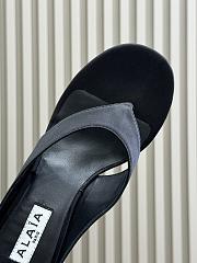 Alaia Cube Thong Mules In Satin Black 75mm - 2