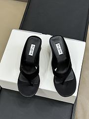 Alaia Cube Thong Mules In Satin Black 75mm - 5