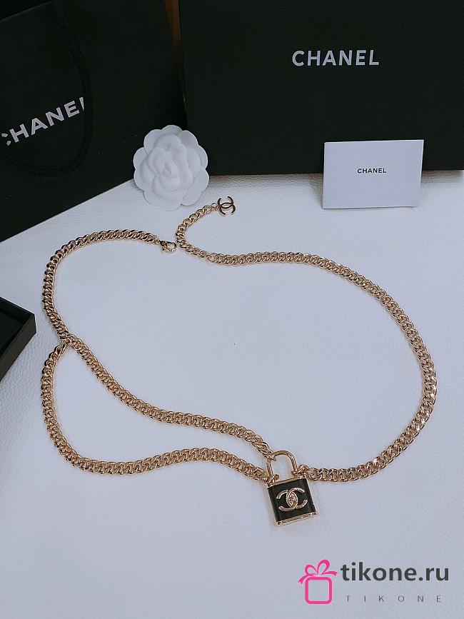 Chanel Chain Belt Metal & Lambskin Golden & Black - 1