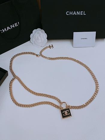 Chanel Chain Belt Metal & Lambskin Golden & Black