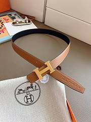 Hermes Mini Constance Martelee Belt Buckle & Reversible Leather Strap 24mm Swift Epsom Black/Brown Gold - 2