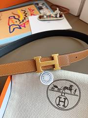 Hermes Mini Constance Martelee Belt Buckle & Reversible Leather Strap 24mm Swift Epsom Black/Brown Gold - 3