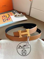 Hermes Mini Constance Martelee Belt Buckle & Reversible Leather Strap 24mm Swift Epsom Black/Brown Gold - 4