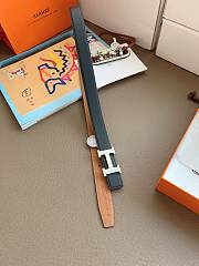 Hermes Mini Constance Martelee Belt Buckle & Reversible Leather Strap 24mm Swift Epsom Black/Brown Silver - 3