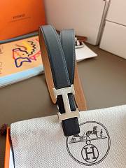 Hermes Mini Constance Martelee Belt Buckle & Reversible Leather Strap 24mm Swift Epsom Black/Brown Silver - 4