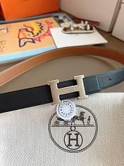 Hermes Mini Constance Martelee Belt Buckle & Reversible Leather Strap 24mm Swift Epsom Black/Brown Silver - 5
