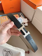 Hermes Mini Constance Martelee Belt Buckle & Reversible Leather Strap 24mm Swift Epsom Black/Gray Silver - 5