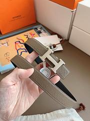 Hermes Mini Constance Martelee Belt Buckle & Reversible Leather Strap 24mm Swift Epsom Black/Gray Silver - 6