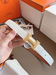 Hermes Mini Constance Martelee Belt Buckle & Reversible Leather Strap 24mm Swift Epsom Brown/White Gold - 5