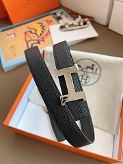 Hermes Mini Constance Belt Buckle & Reversible Leather Strap 24mm Swift Epsom Black Silver - 6