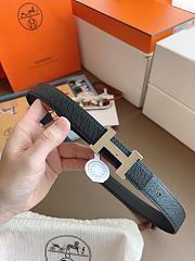 Hermes Mini Constance Belt Buckle & Reversible Leather Strap 24mm Swift Epsom Black Silver - 5