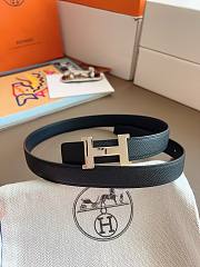 Hermes Mini Constance Belt Buckle & Reversible Leather Strap 24mm Swift Epsom Black Silver - 2