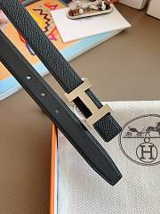 Hermes Mini Constance Belt Buckle & Reversible Leather Strap 24mm Swift Epsom Black Silver - 3