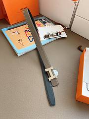 Hermes Mini Constance Belt Buckle & Reversible Leather Strap 24mm Swift Epsom Black/Gray Silver - 2