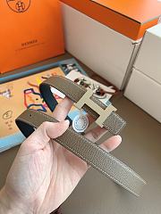 Hermes Mini Constance Belt Buckle & Reversible Leather Strap 24mm Swift Epsom Black/Gray Silver - 3