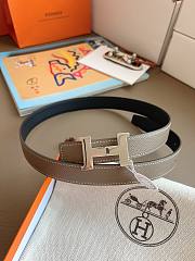 Hermes Mini Constance Belt Buckle & Reversible Leather Strap 24mm Swift Epsom Black/Gray Silver - 5