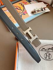 Hermes Mini Constance Belt Buckle & Reversible Leather Strap 24mm Swift Epsom Black/Gray Silver - 6