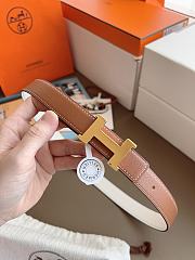 Hermes Mini Constance Belt Buckle & Reversible Leather Strap 24mm Swift Epsom Brown/White Gold - 2