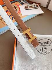 Hermes Mini Constance Belt Buckle & Reversible Leather Strap 24mm Swift Epsom Brown/White Gold - 4