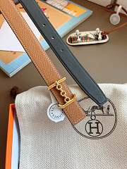 Hermes Ancre Marin Belt Buckle & Reversible Leather Strap 24mm Swift Epsom Black/Brown Gold - 3
